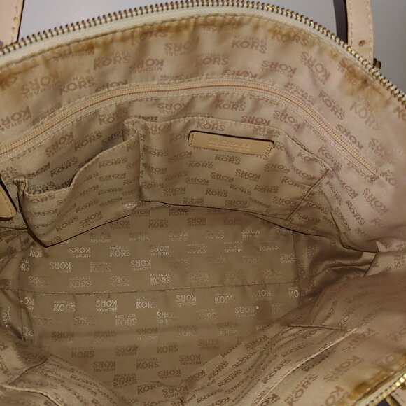 Authentic Michael Kors Logo Bag and Matching Wallet CREAM - Picture 3 of 6